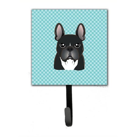 Jensendistributionservices Checkerboard Blue French Bulldog Leash & Key Holder MI1719956